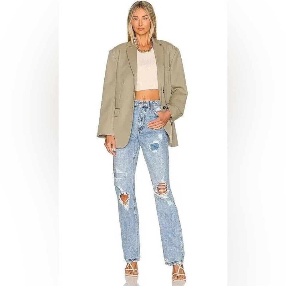 NWT Free People CRVY Straight Shooter Distressed Jeans W 26